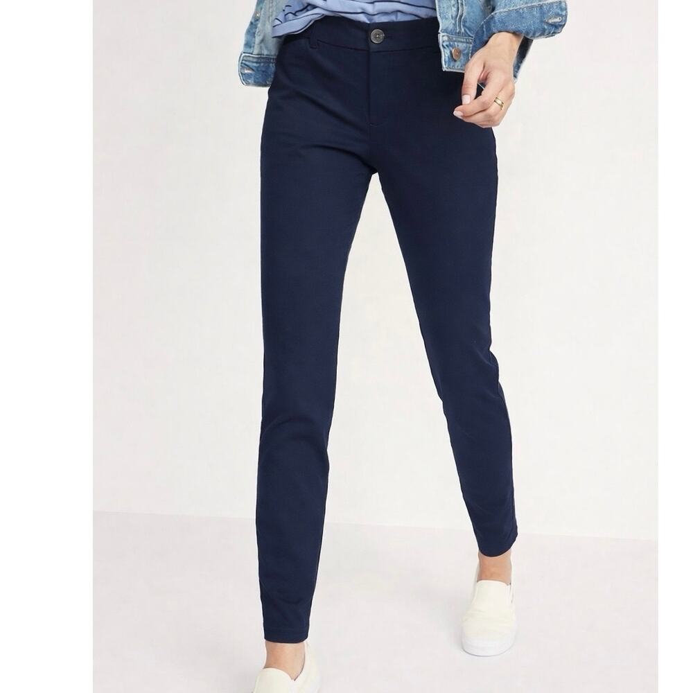 Old Navy Navy Skinny Khaki Pants Stretch Twill, Size 16